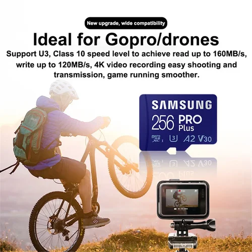 Imagen 2 del producto SAMSUNG tarjeta Micro SD PRO Plus Original 512GB 256GB 128GB tarjetas de memoria para Nintendo Switch Steam Deck ROG Ally Tablet cámara DJI