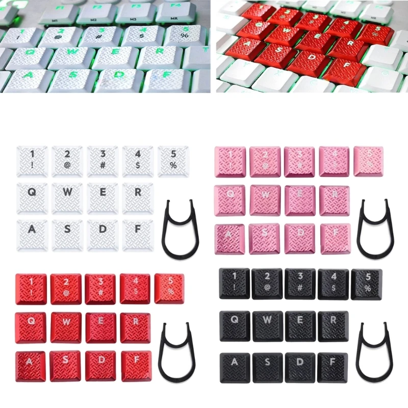 13Pcs Keycap,DIY ABS Backlit Keycap Non-slip Texture Keycaps for Logitech G915\G913 G815\G813\TKL RGB Keyboard Gaming Keyboard