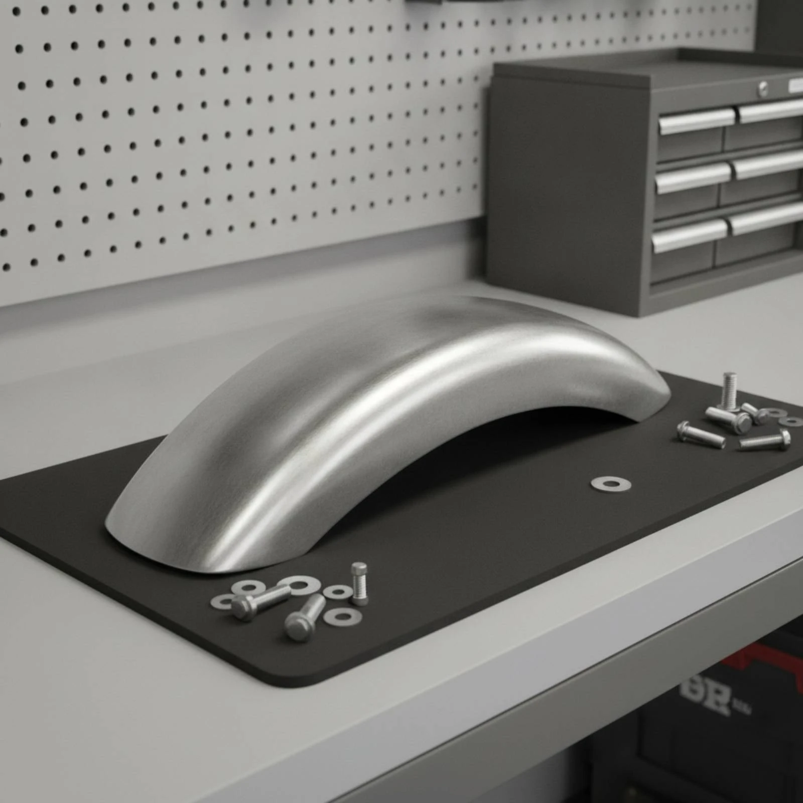 Motorcycle Rear Mudguard Raw Metal Custom Motorcycle Mudguard Sturdy Easy to Install for Riders, Bobber Builds view 2