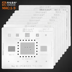 Amaoe BGA Reballing Stencil For MacBook Air/Pro SSD SR23G WIFI/Power/CPU Motherboard NAND IC Planting Tin Template Steel Mesh