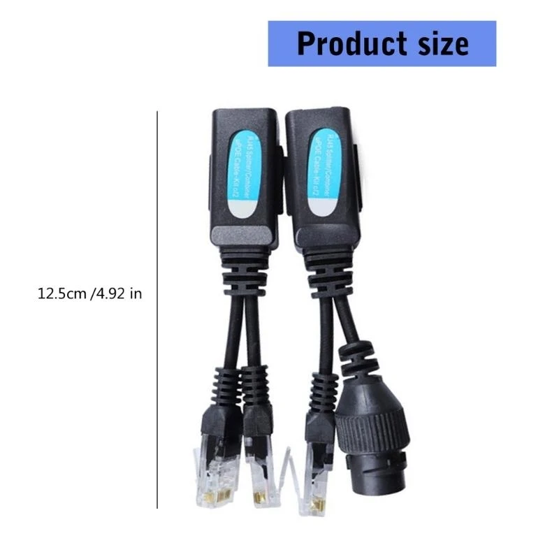 D0UA 2PCS RJ45 Combinador cabos Ethernet divisor para iPcameras e ponto acesso sem fio compatível com a maioria