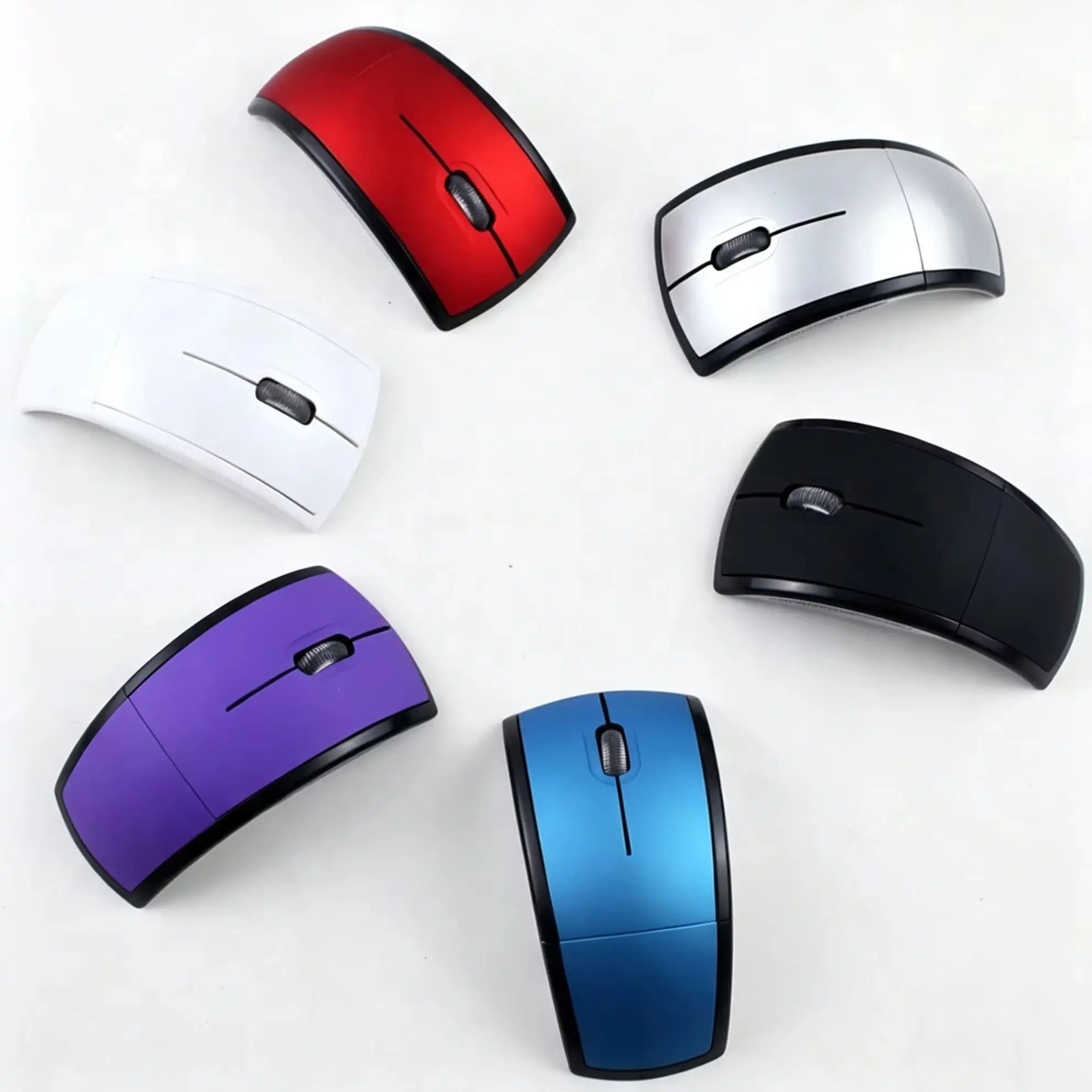 2.4G Wireless Lightweight Folding Mouse Multi-Colors Foldable Thin Office Mouse For PC Computer For Home/School/Work/Travel