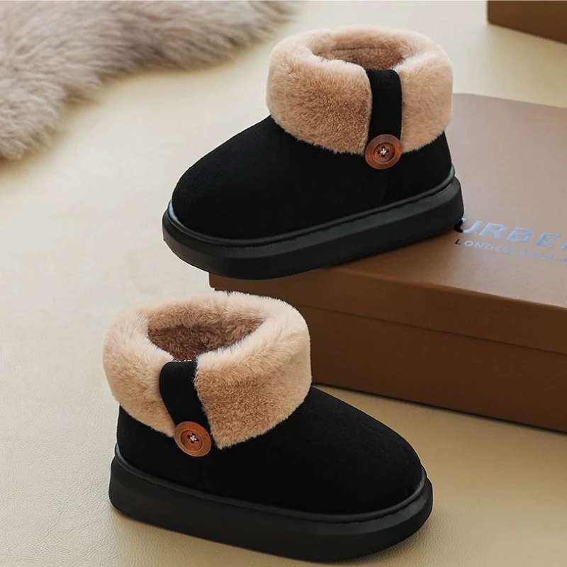 

Girls Snow Boots Kids Winter Shoes 2026 New Design Warm Fleece Lined Thick Cotton Baby Boots Waterproof for Autumn Winter