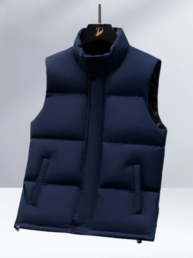 

Lnd Men's Stand Collar Cotton Vest 2025 New Loose Lightweight Winter Windproof Warmth Workwear Vest Youth Casual Polyester...