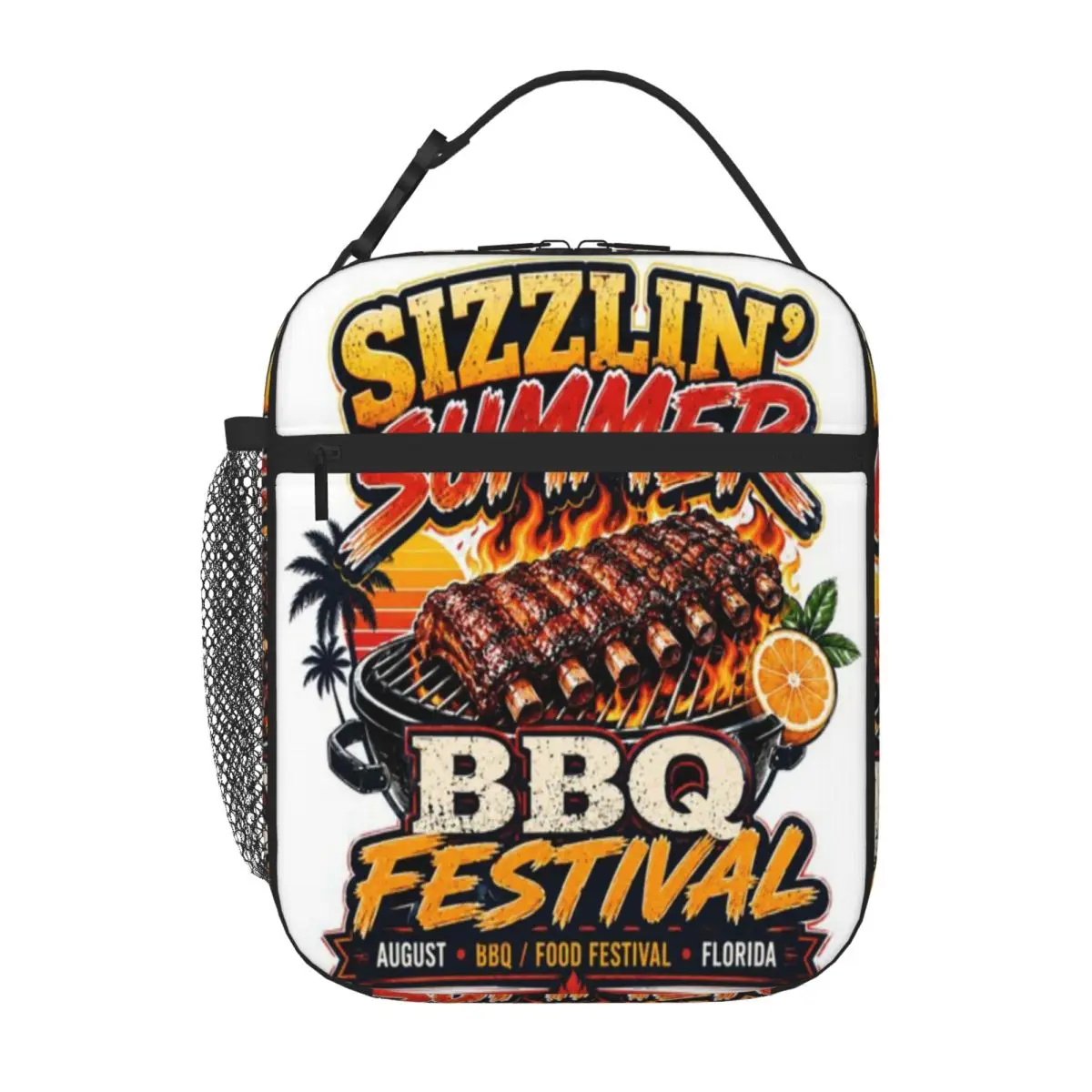 Hot Sale Sizzlin Summer BBQ Festival Celebration Design Watercolor Bento Bag Business Commute Travel Lunch Bag