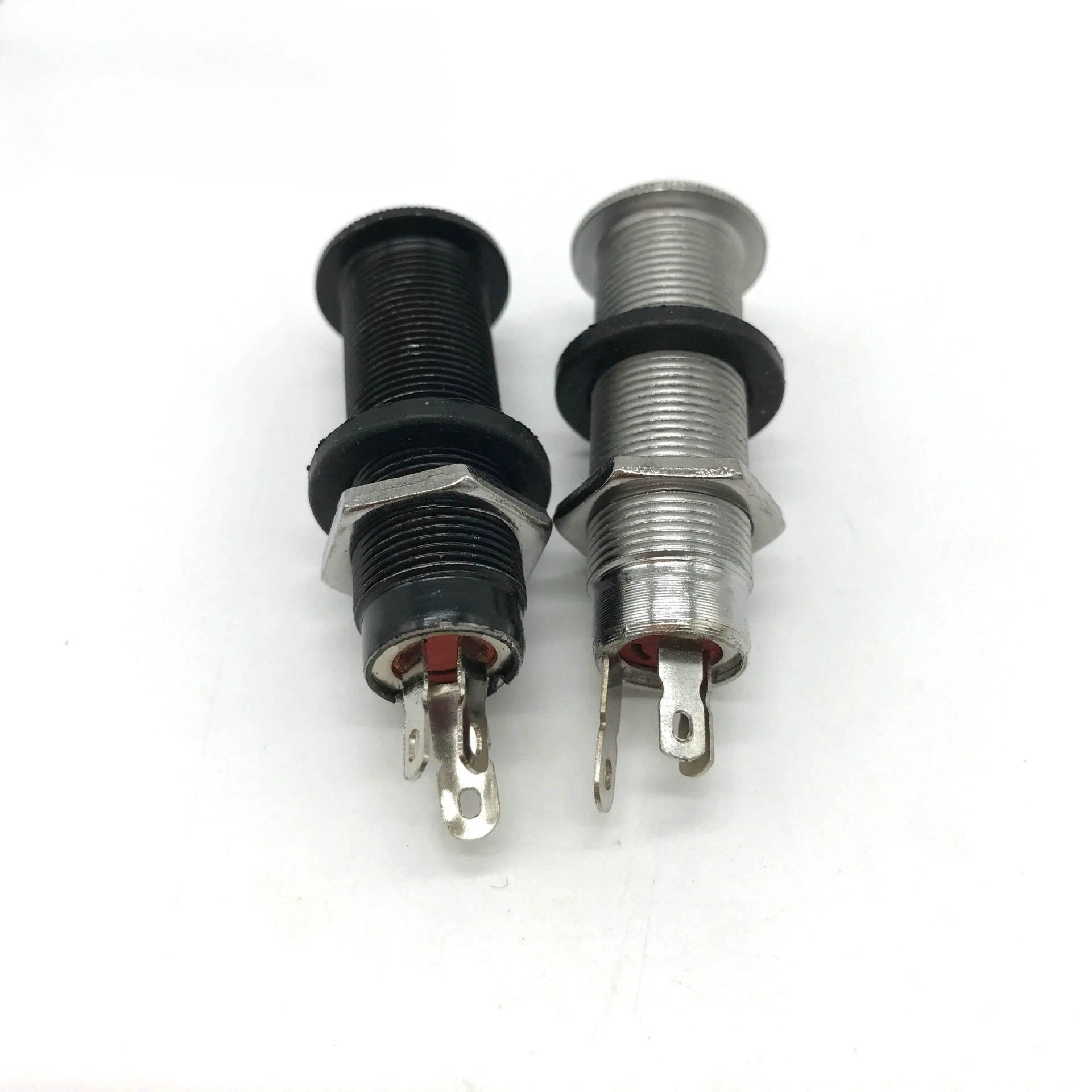 Best Offer Electric Guitar Short-leg Straight Jack Electric Guitar Volume Output Jack Silver and Black