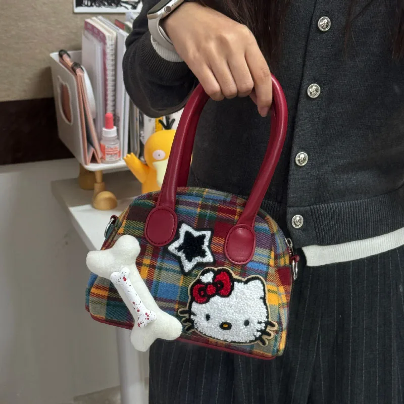 MINISO HelloKitty Bag Cartoon Cute Fashion Handbag Women\'S Commuting Shoulder Bag Mini Red Crossbody Bag