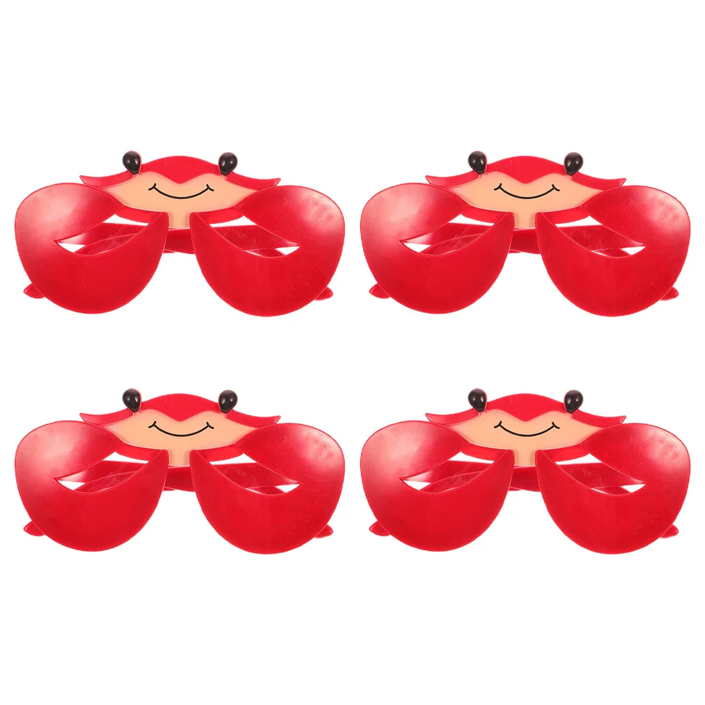 

4Pcs Crab Themed Sunglasses Creative Beach Party Decorations Lightweight Fashion Eyewear for Holiday Costume Events