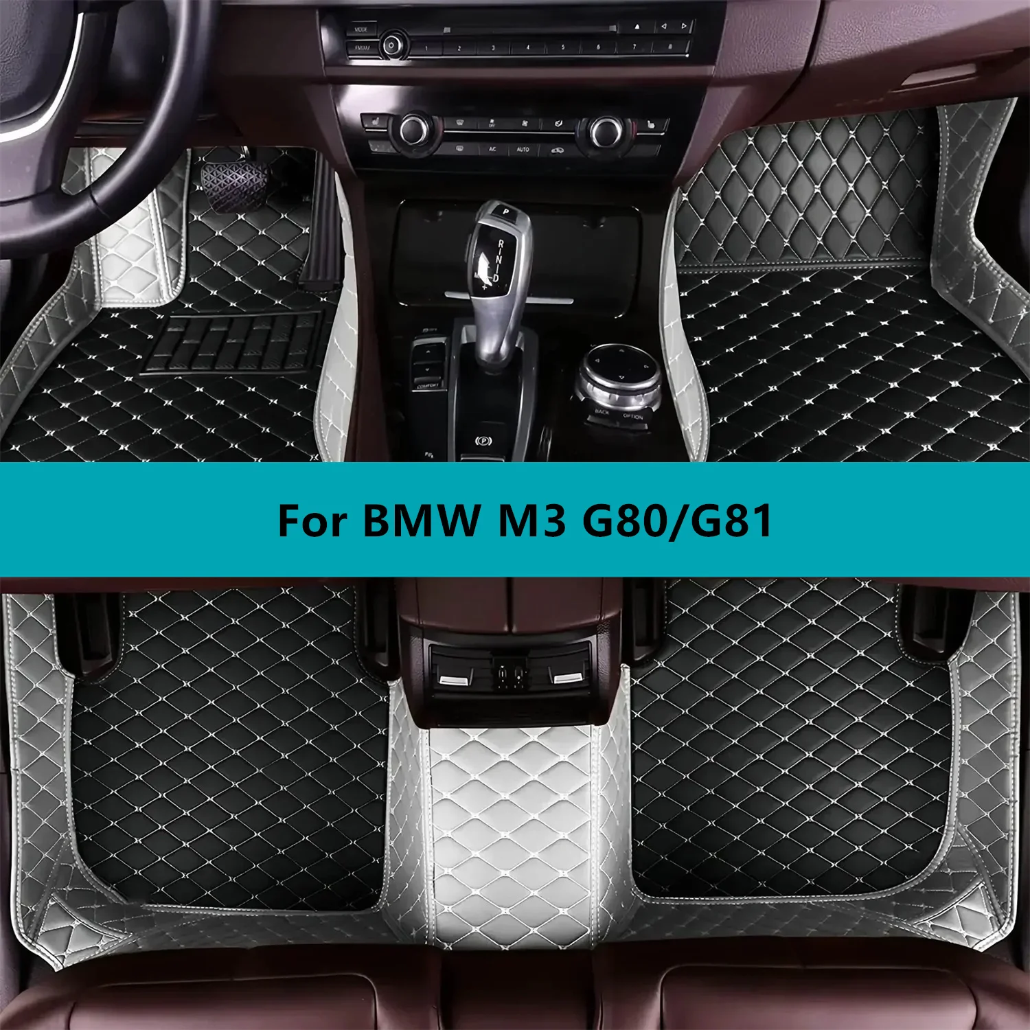 

Car Floor Mats For BMW M3 G80/G81 2020 2021 2022 2023 2024 2025 2026 Full Set Leather All Weather Waterproof Car Floor Mats