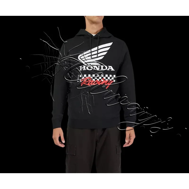 

2026 Honda Racing Enthusiasts, теплая толстовка с капюшоном для езды на велосипеде на открытом воздухе, MOTO Racing, пуловер для горного велосипеда, повседневная свободная толстовка с капюшоном