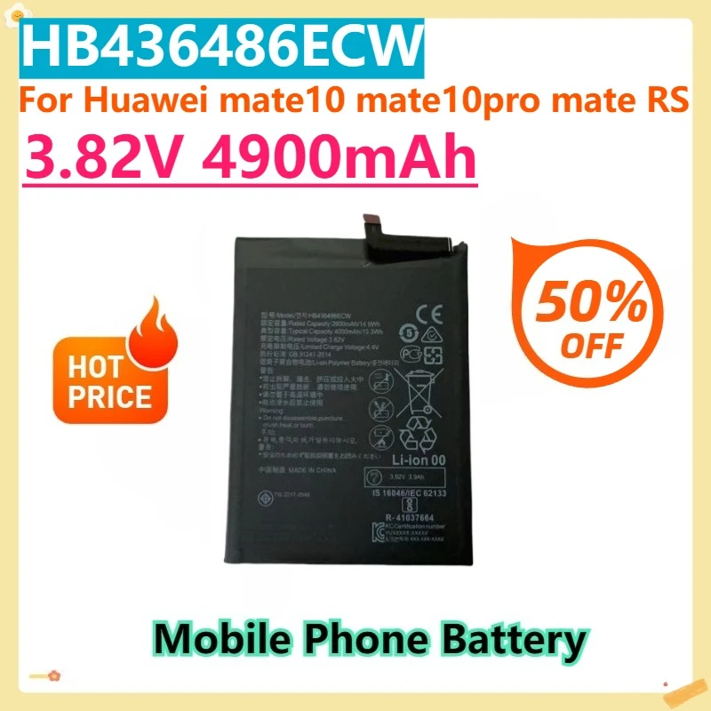 For Huawei mate10 mate10pro mate RS HB436486ECW 3.82V 3900mAh Mobile Phone Battery