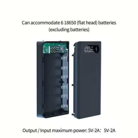 DIY Power Bank 10 Slots 18650 Battery Holder Battery Box Micro Type C Dual USB Ports Mobile Phone Charger 18650 Powerbank Case