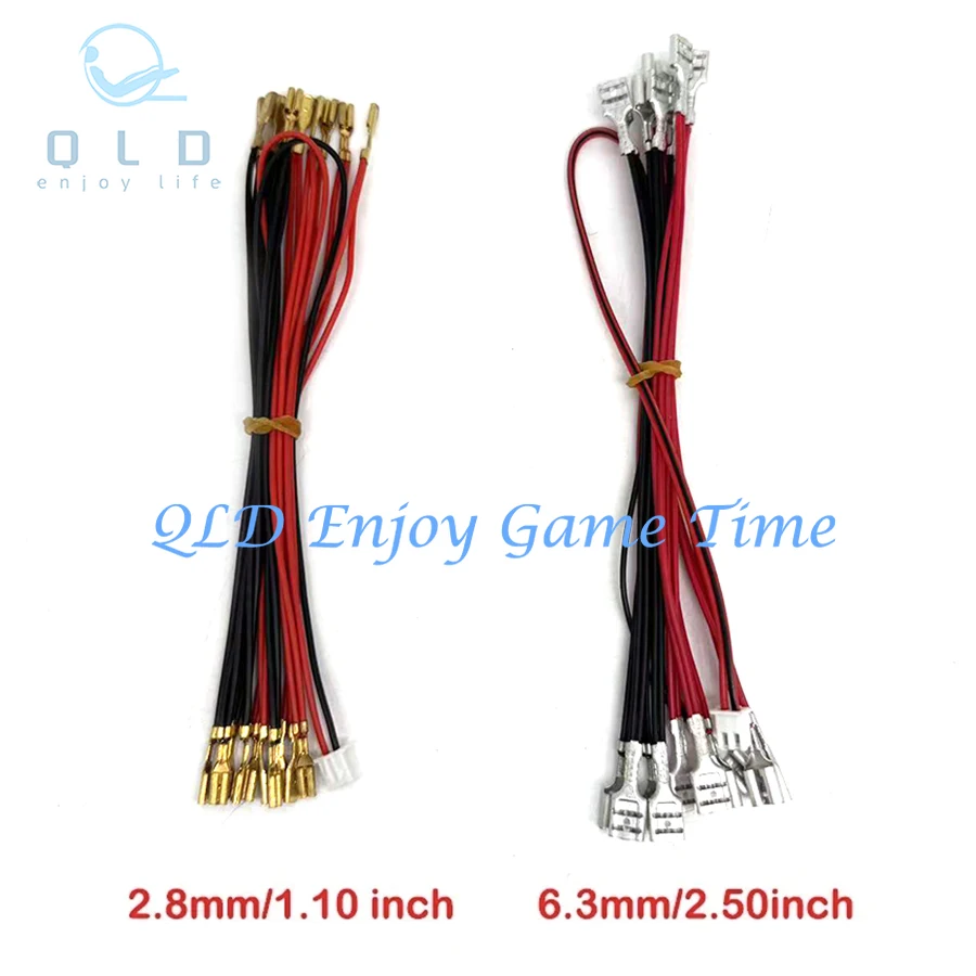 

6.3mm / 2.8mm Quick 2pin Cables 5V / 12V Illuminated Light Bulb Cable, XH2.54 To USB Encoder for Arcade LED Button game Joystick