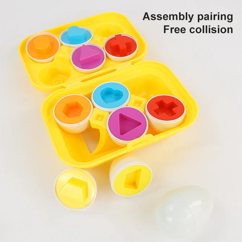 6Pcs Baby Anerkennung Ei Spielzeug Kind Lernen Farbe Form Passenden Montessori Frühen Bildungs Lernen Spielzeug Vorschule Lehre