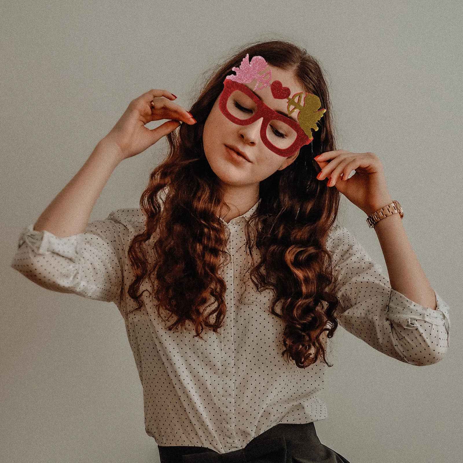 

4Pcs Love Heart Glasses Valentine Eyewear Party Decoration Photo Booth Props Accessories Heart Glasses