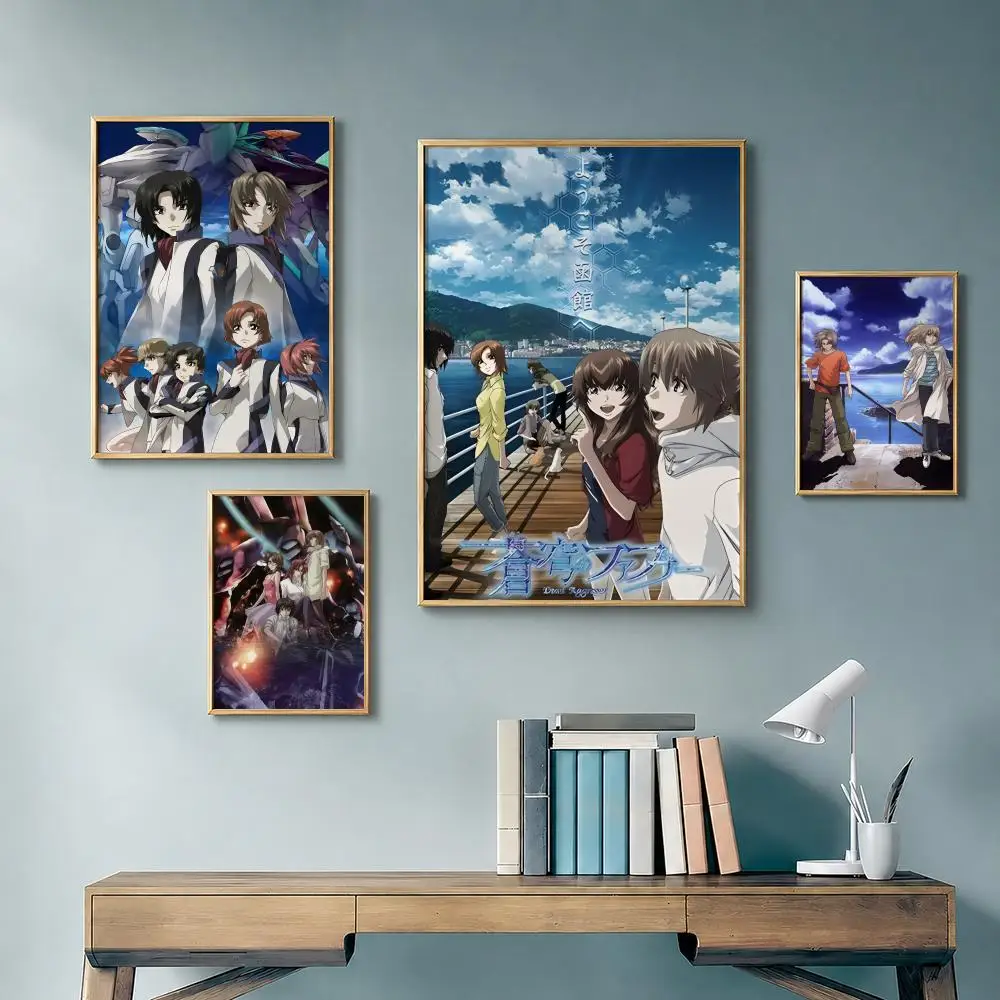 Mecha Anime F-Fafner in the AzureS Poster Vintage Retro Anime Poster Stickers Peel and Stick Wall Art Home Decor