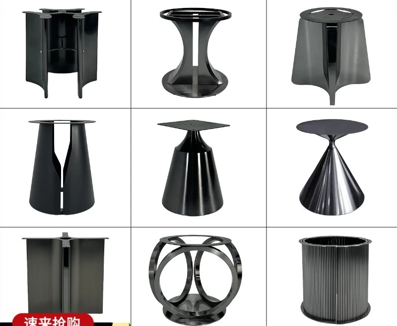 Stainless steel dining table legs support tripod stone marble round table base light luxury dining table feet customization