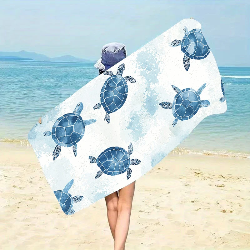 Tropical Sea Turtle Beach Towel Island Palm Print Oversized Microfiber Quick Dry Sand Free Summer Vacation Pool Travel Gift 2026