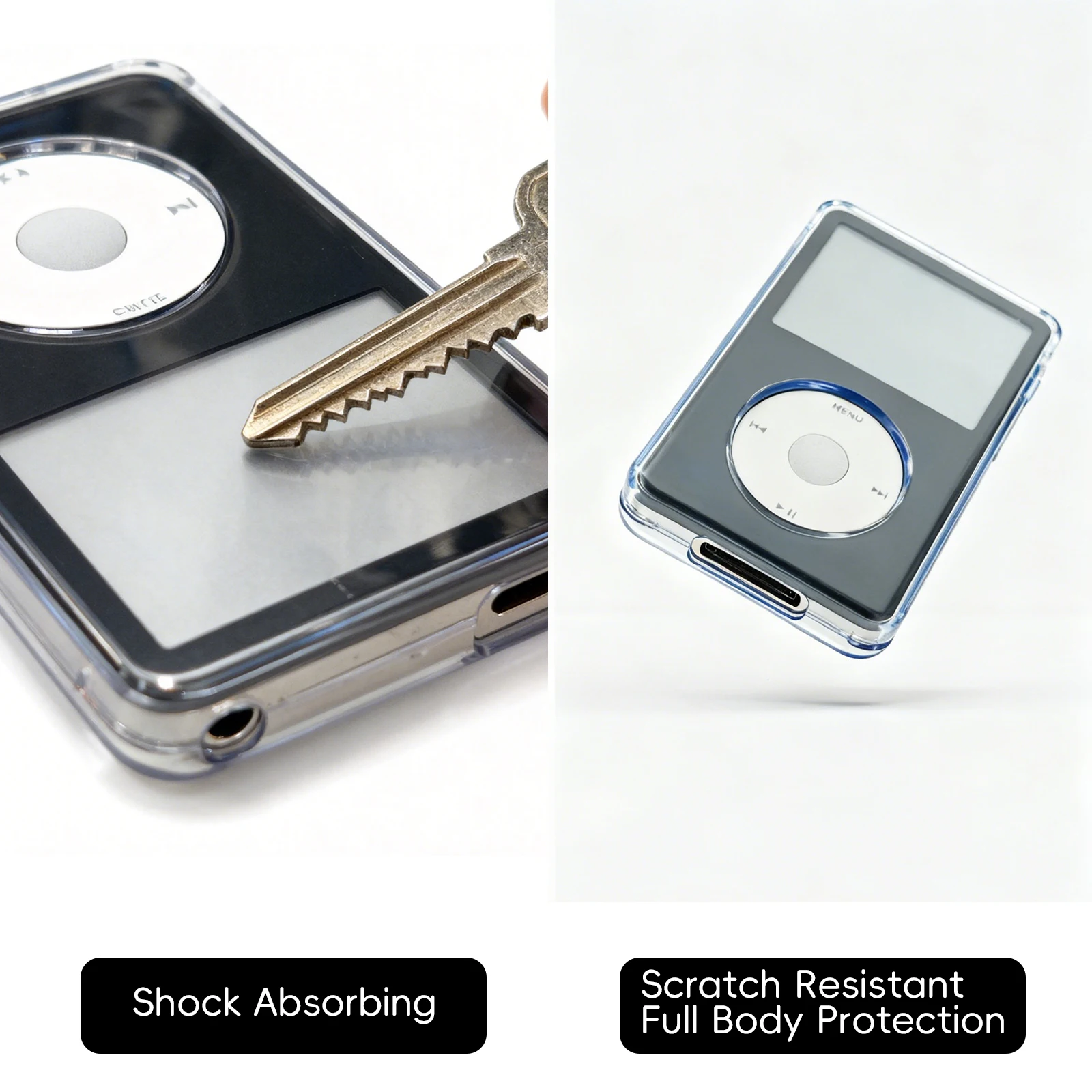 Dicke 13,5mm Rückseite, Klare, Schwarze, Grüne, Blaue Hartschutz-Hülle für iPod 5. und 5.5. Generation Video 60GB 80GB, 6. Generation Classic 160GB – Detail 5