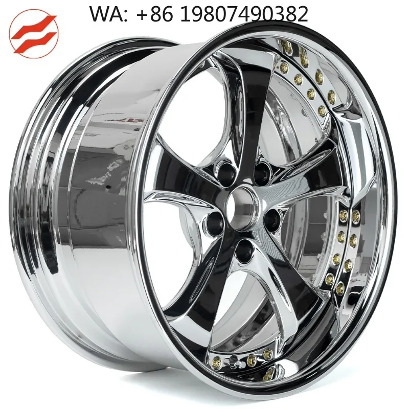 18-19 Inch Vskf Style 2PC Forged Wheels Deep Lip Chrome Polished JDM Aftermarket Luxury Compact Car Rims