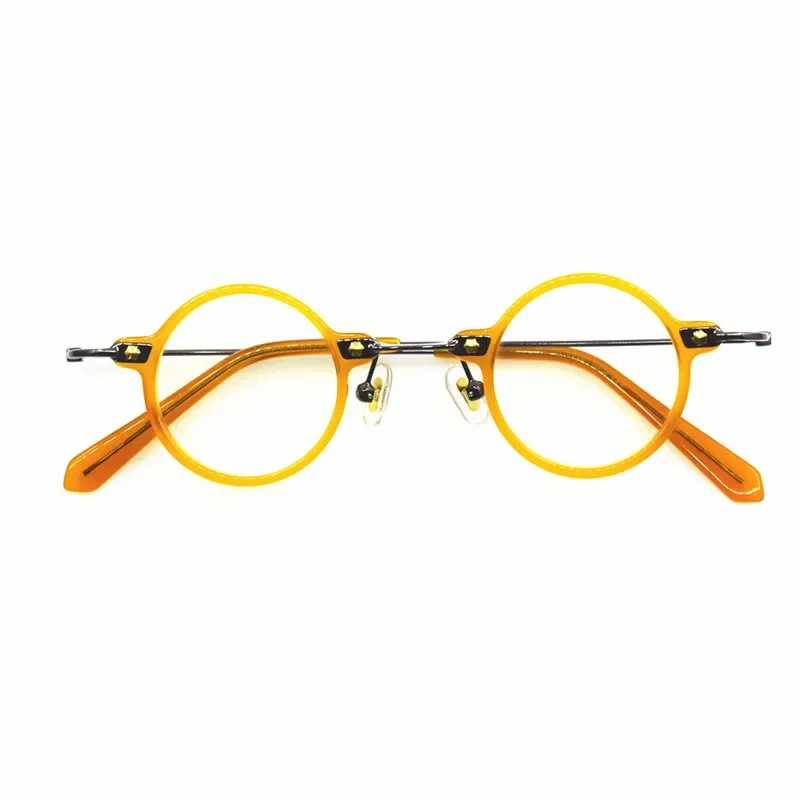 Anti Blue Light Acetate Full Rim Vintage Small Round 36mm Hand Made Reading Glasses+75 100 150 325 350 375 400 +450 +550 600