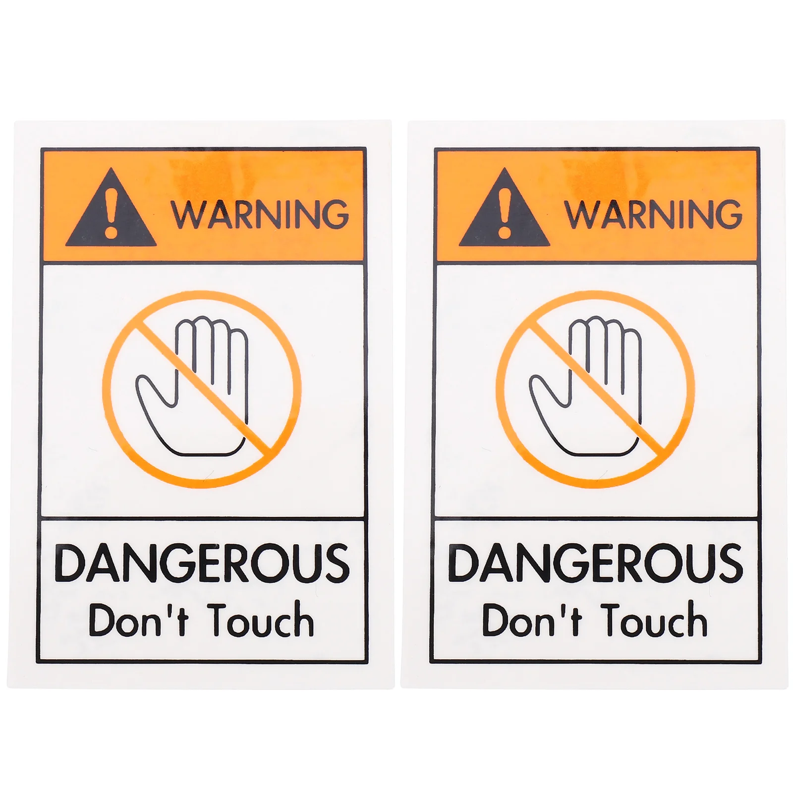 

2pcs Don'T Touch Stickers Warning Label Security Caution Decal Safety Sign For Warehouse Factory Equipment Machine Adhesive