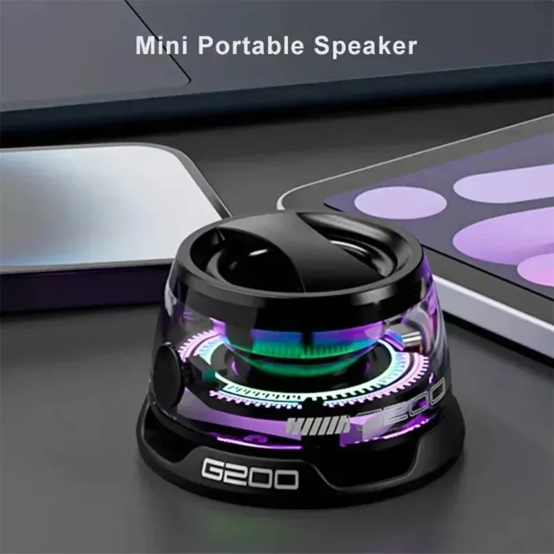BT 5.3 Mini Tragbarer Bluetooth-Lautsprecher G200 RGB-Farblicht Magnetischer Lautsprecher Kleine Soundbox Telefonhalter Drahtloser Lautsprecher – Detail 17