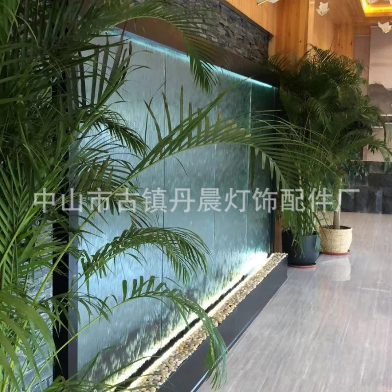 

Customized. Custom Hallway Waterfall Wall Curtain Wall Glass Waterfall Screen Stainless Steel Screen Movable Office Partit