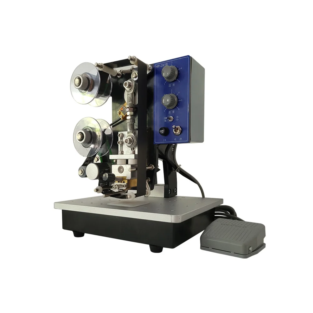Ribbon Coding Machine HP-241B Semi Auto Electric For Food Packaging Date Batch Number Printer