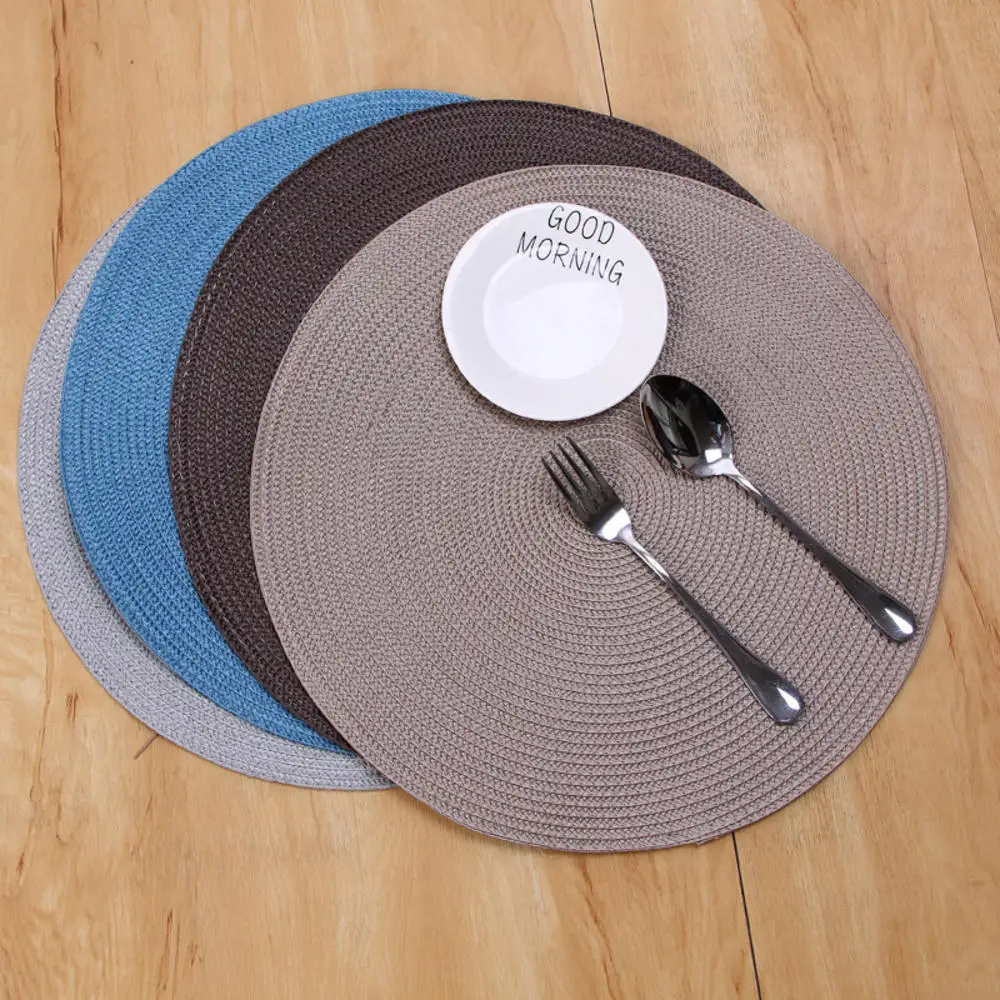 Handmade Woven Meal MatInsulation Mat Table Oil Proof Mat Dining Plate Bowl Mat Creative Design Pp Insulation Mat Home Decor