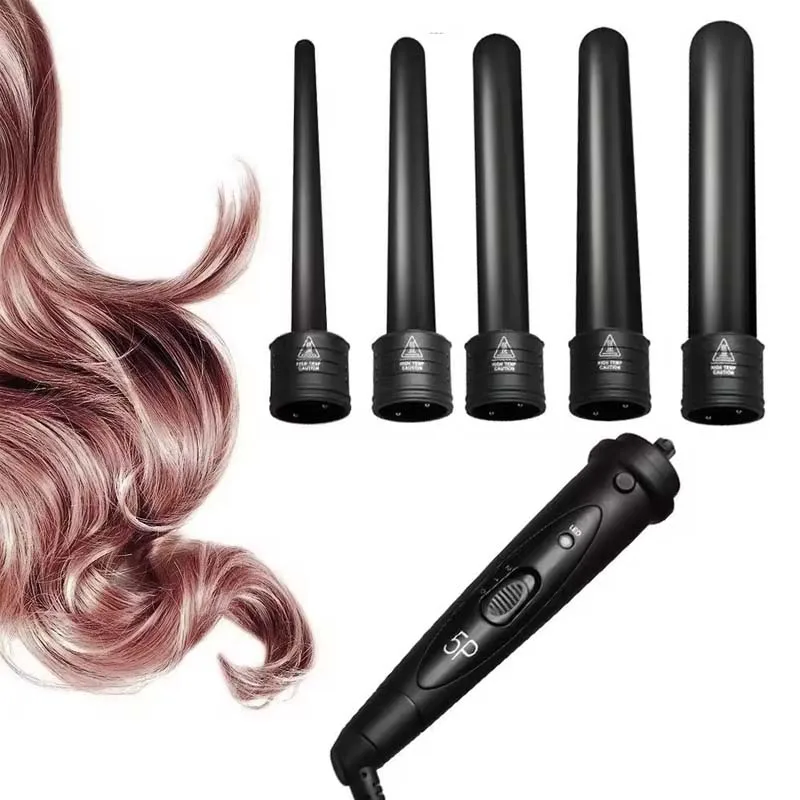 

Must-have PTC Fast Heating Multiple Size Options 5 in 1 Hair Curler for Different Curl Sizes Best Curling Iron Curling Wand