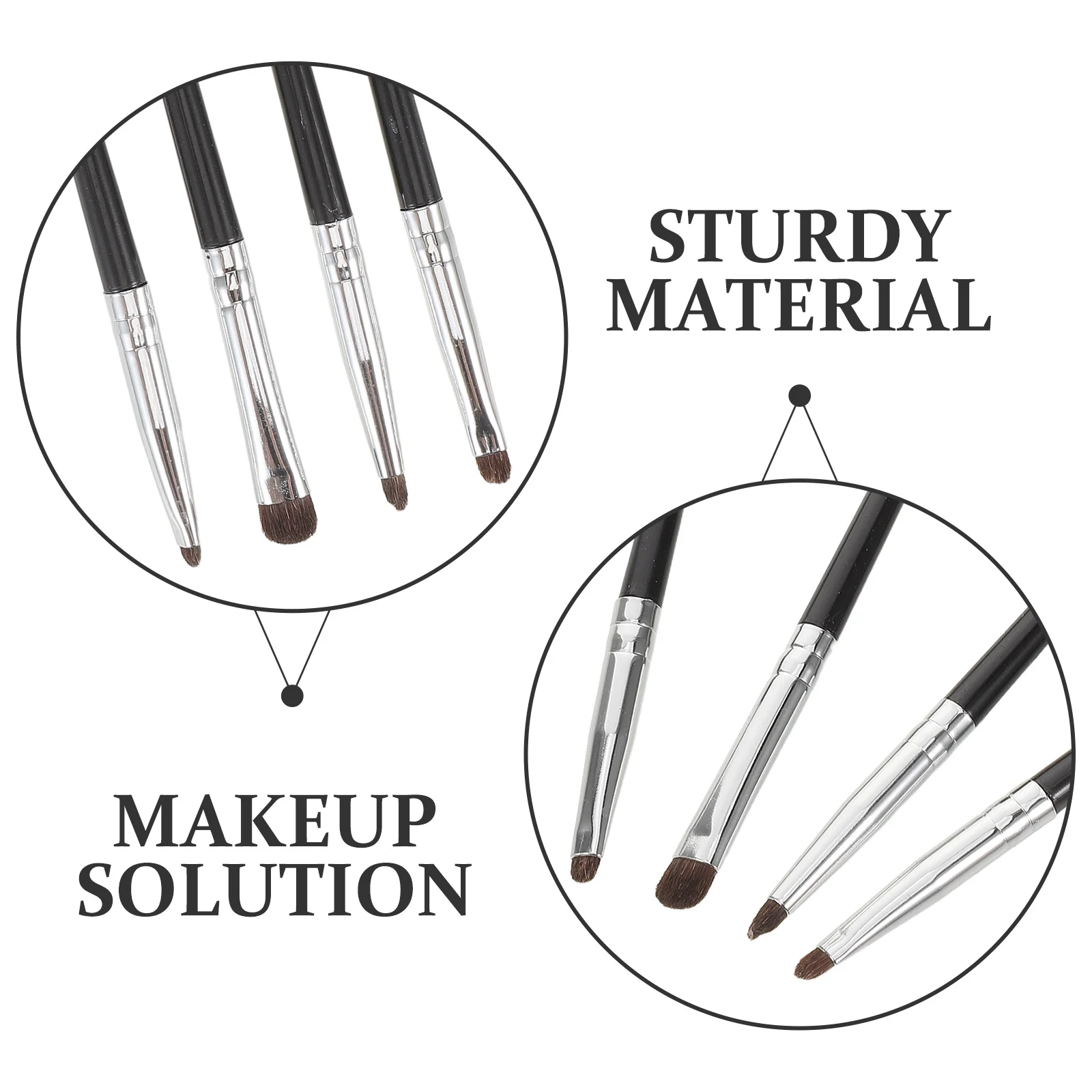 Set di pennelli professionali per trucco occhi da 4 pezzi Setole naturali Ombretto Sbavature Miscelazione Durevole A lunga durata Appassionati di bellezza