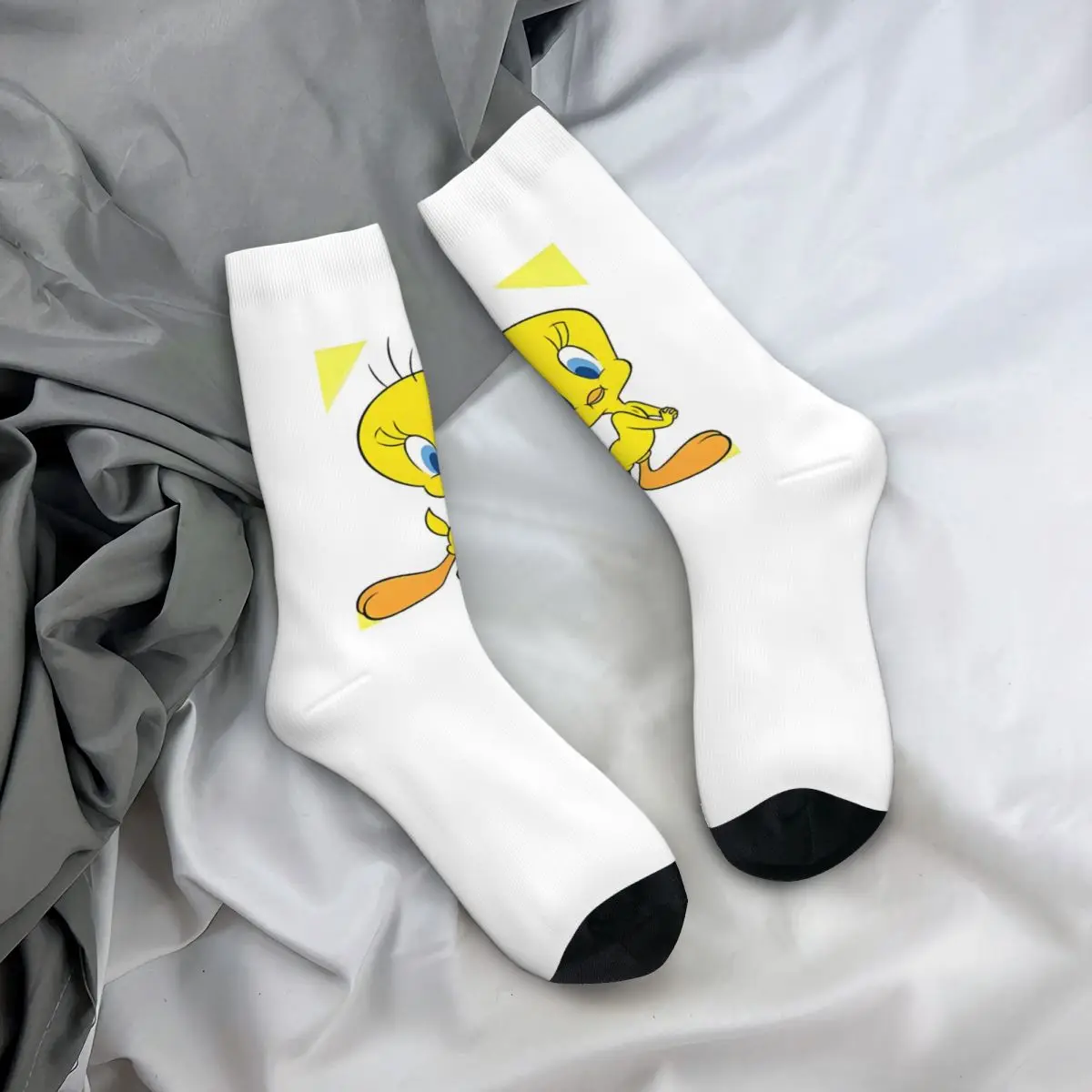 Winter Warm Harajuku Men\'s Women\'s Classic Tweety Charm Looney Tunes Delight Socks Cute Meme Sweat Absorbing Yoga Socks