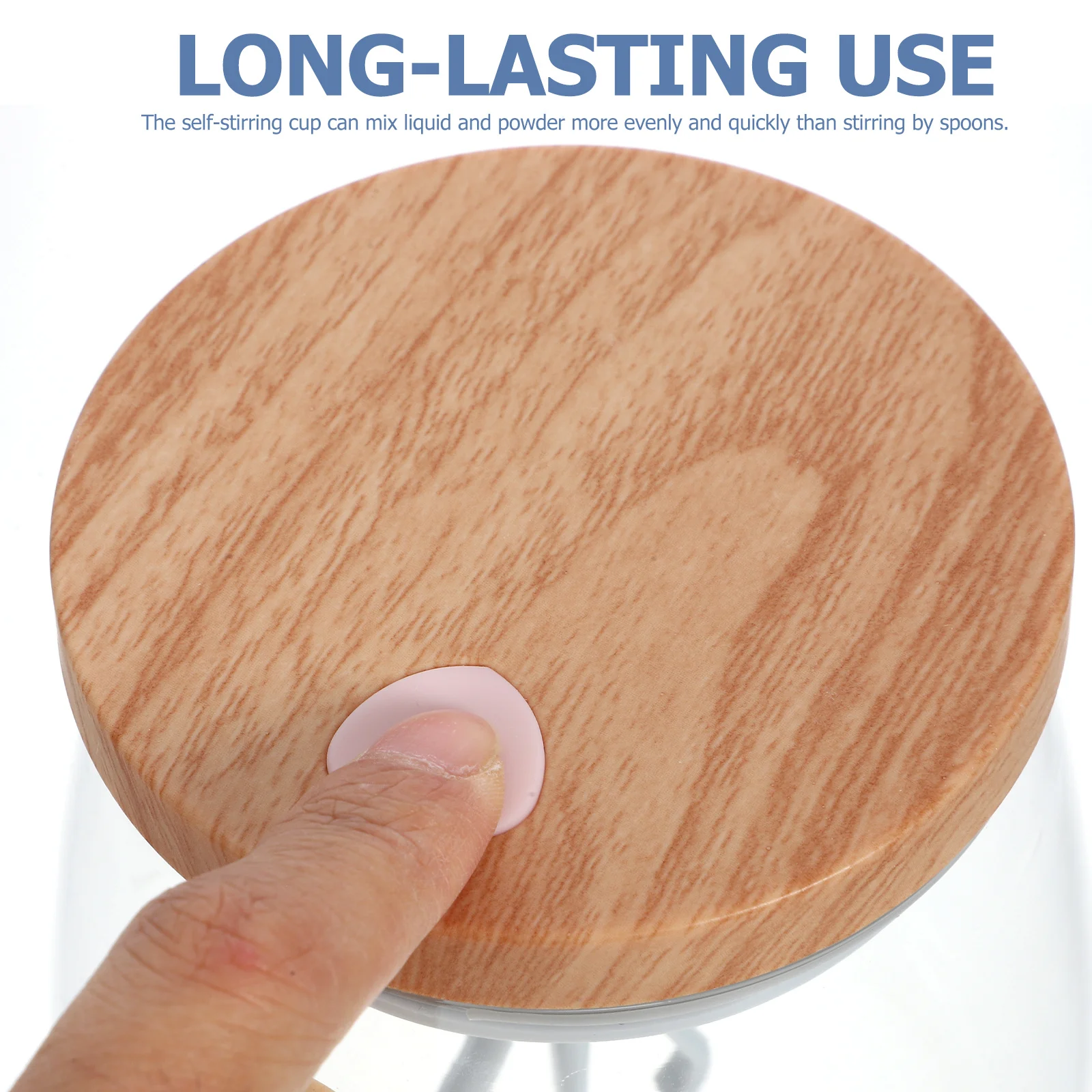 

Glass Self Stirring Coffee Mug Auto Mixing Cup for Milk Powder Tea Hot Chocolate Wooden Handle Self Stirring Coffee Mug