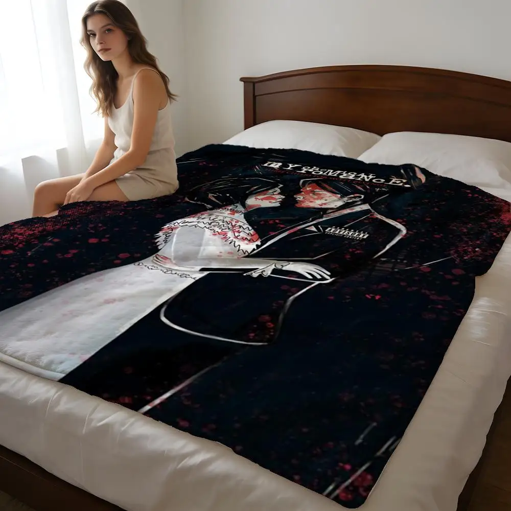 Throw High-Density Short Plush Blanket For Sofa Nap Air-Conditioned Room Soft Skin-Friendly My Chemical Romance Band