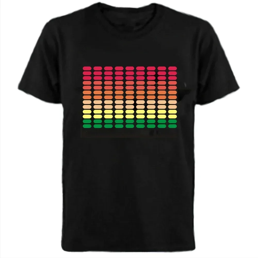 Party Light Up Led  El Sound Activated Flashing  Animated T-shirt