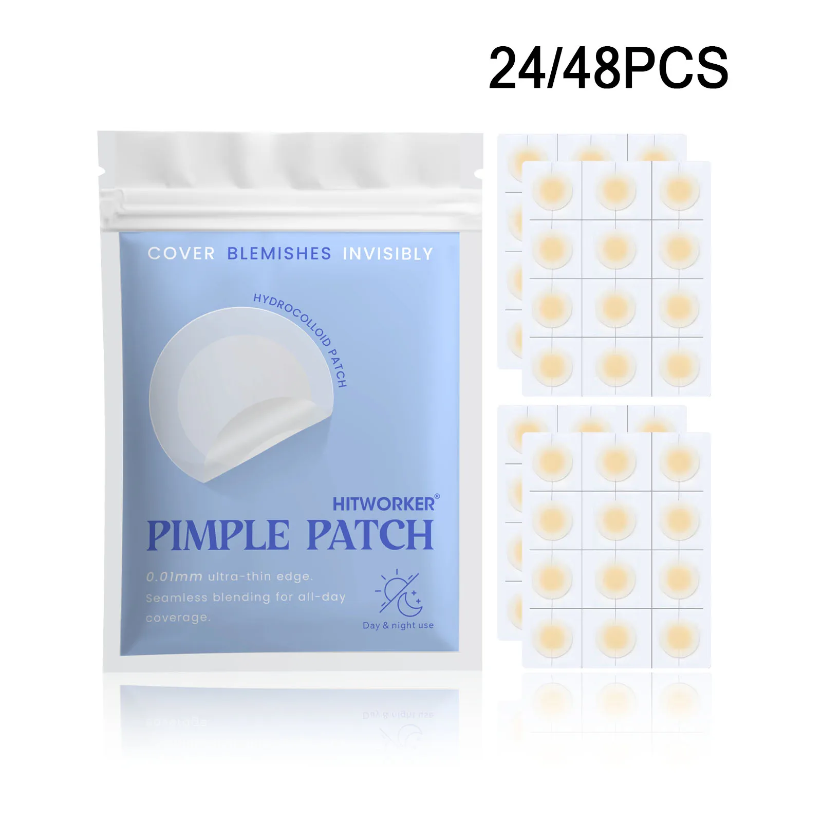 

24/48PCS Hydrocolloid Acne Patches for Face Pimple Healing Waterproof Breathable