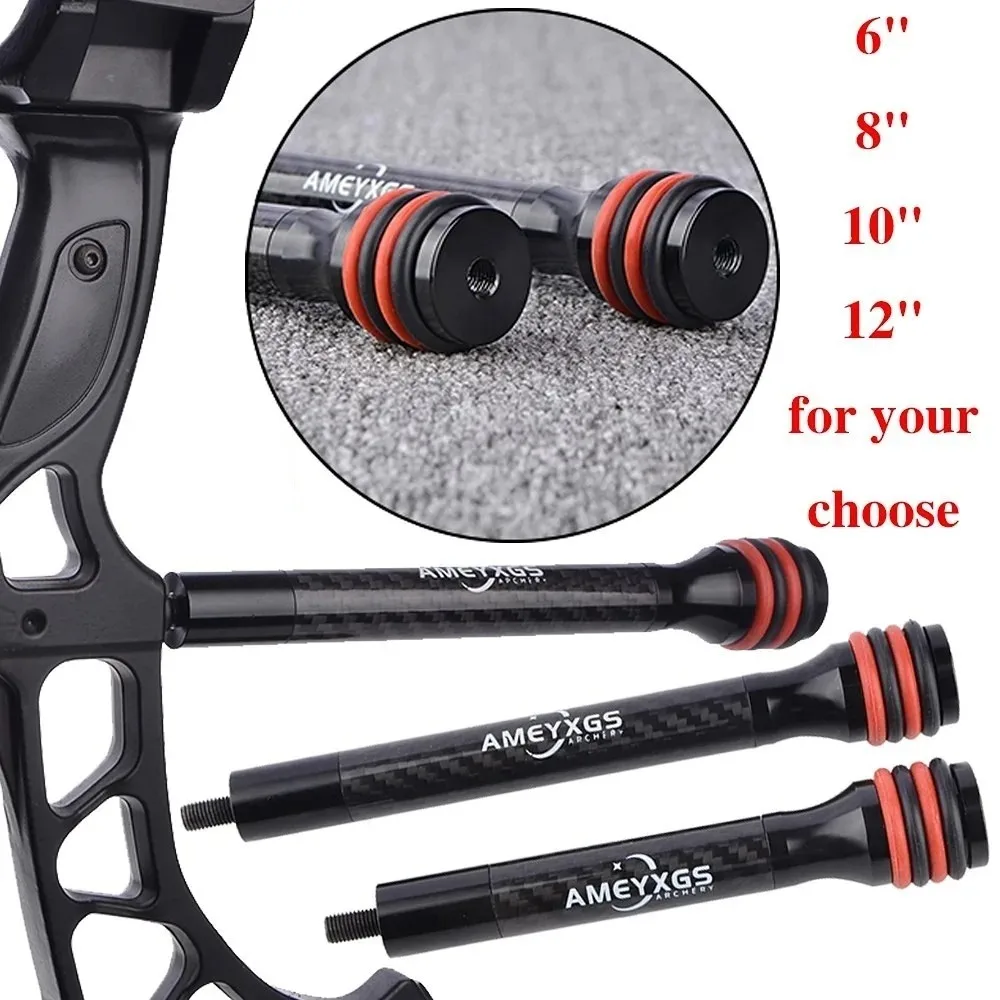 Archery 6/8/10/12Inch Compound Bow Stabilizer Rod OD 20mm Carbon Tube CNC Metal Balance Bar Rod Shooting Hunting Accessories