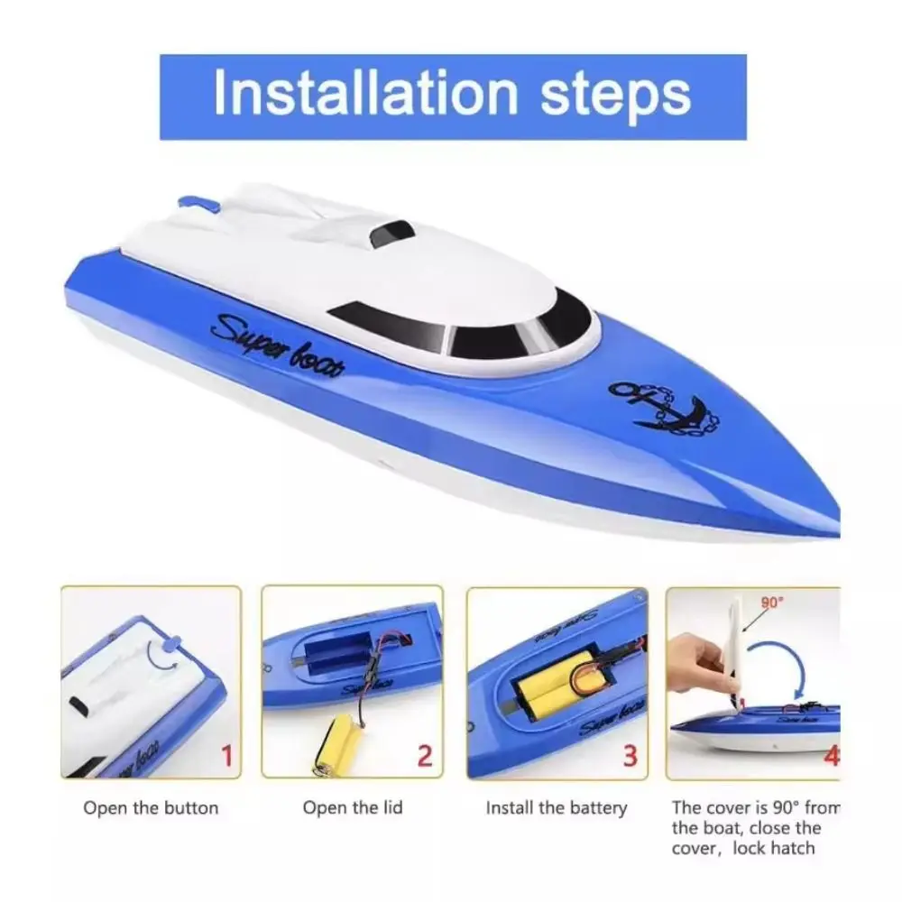 Double Propeller Remote Control Boat High Speed Lake/Pool RC Speedboat 2.4GHz Water Racer Boat Electric Childern Gift