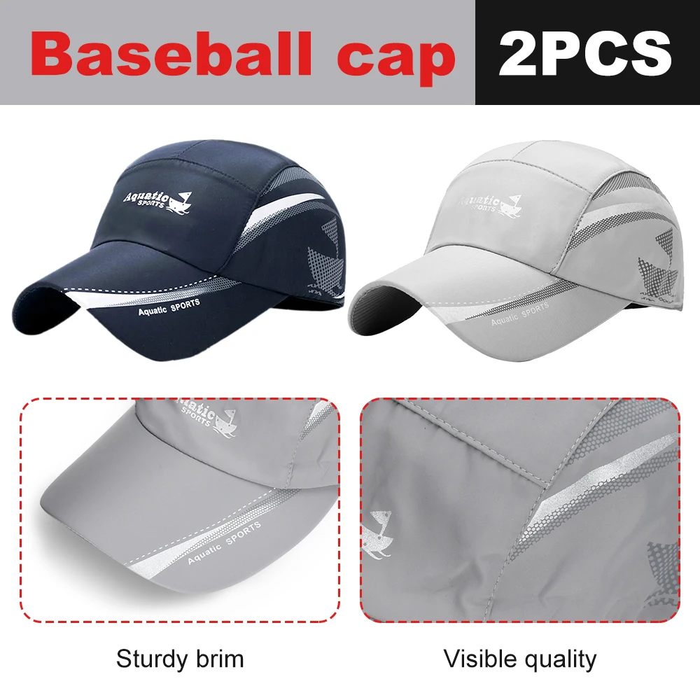 2 Pcs Unisex Baseball Caps Quick-drying Sweat-proof Baseball Caps Fashionable Sports Caps Trucker Hats