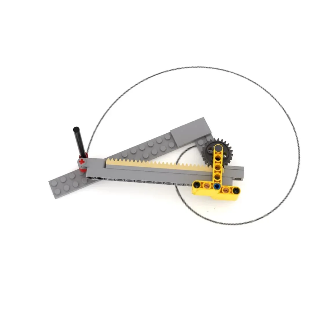 DIY Mechanical Plotter Assembly Toy Kit Technic MOC Building Blocks Bricks Gear Rack Circle Drawing Machine Model