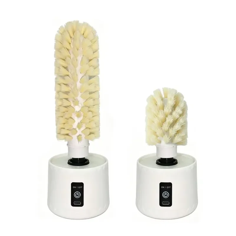 Rechargeable electric bottle and cup cleaning brush with 1 replaceable brush head, automatic rotation, suitable for