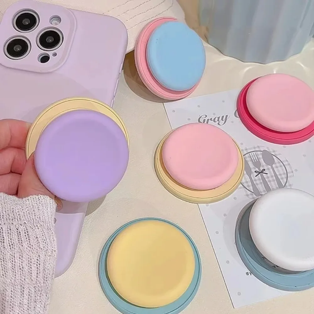 

Cute Macaron Silicone Round Magnetic Holder Grip Tok Griptok Phone Stand Holder Support For iPhone 15 For Pad Magsafe Smart Tok
