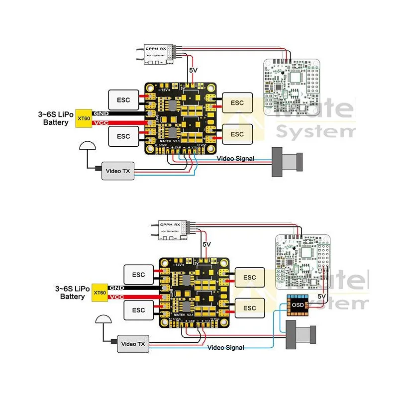 5/10 /20 pezzi Matek Mini Power Hub Power Distribution Board PDB con BEC 5V e 12V per FPV QAV250 ZMR250 Multicopter Quadcopter