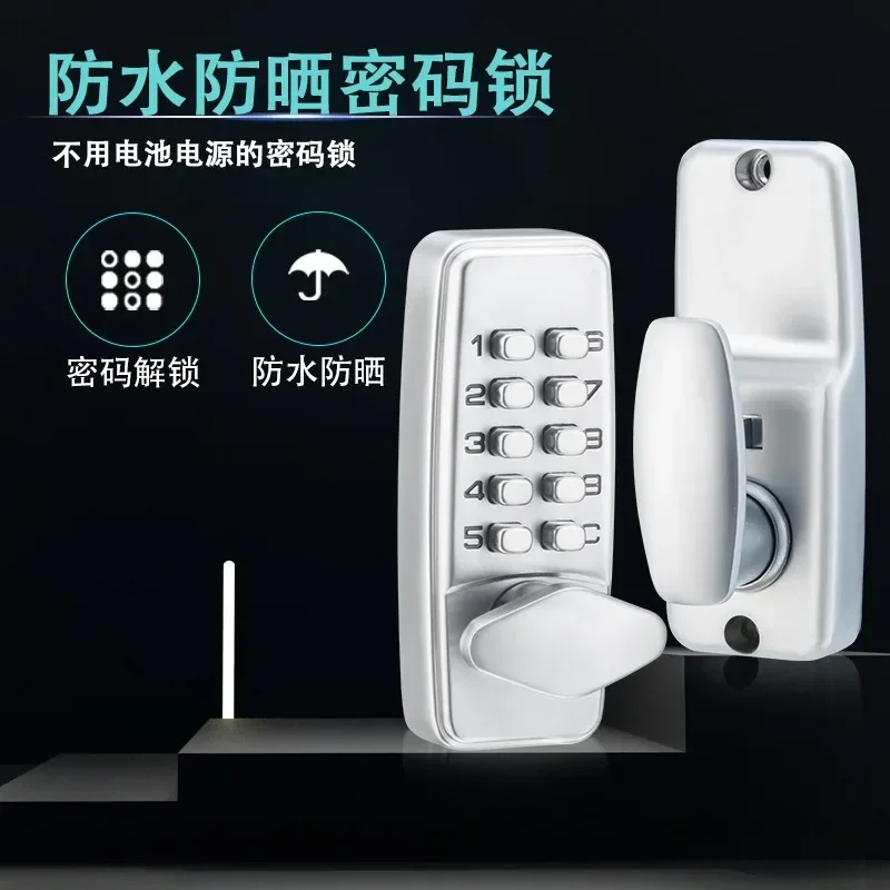 New Mini Mechanical Combination Lock, No Electric Wood Door, Office Room Combination Door Lock Waterproof Zinc Alloy
