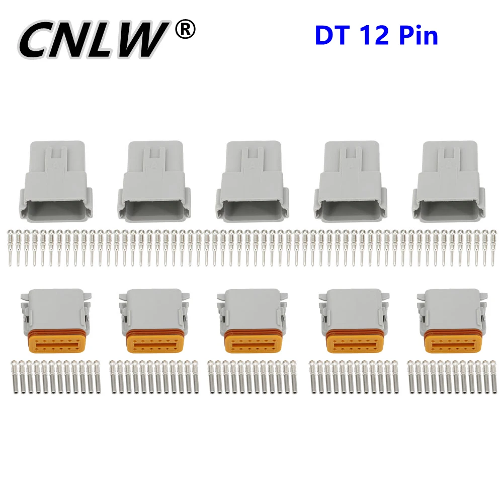 5 Sets 12 Pin DJ3121Y-1.6-11/21 DT Connectors  DT04-12P/DT06-12S Automobile waterproof wire electrical connector plug