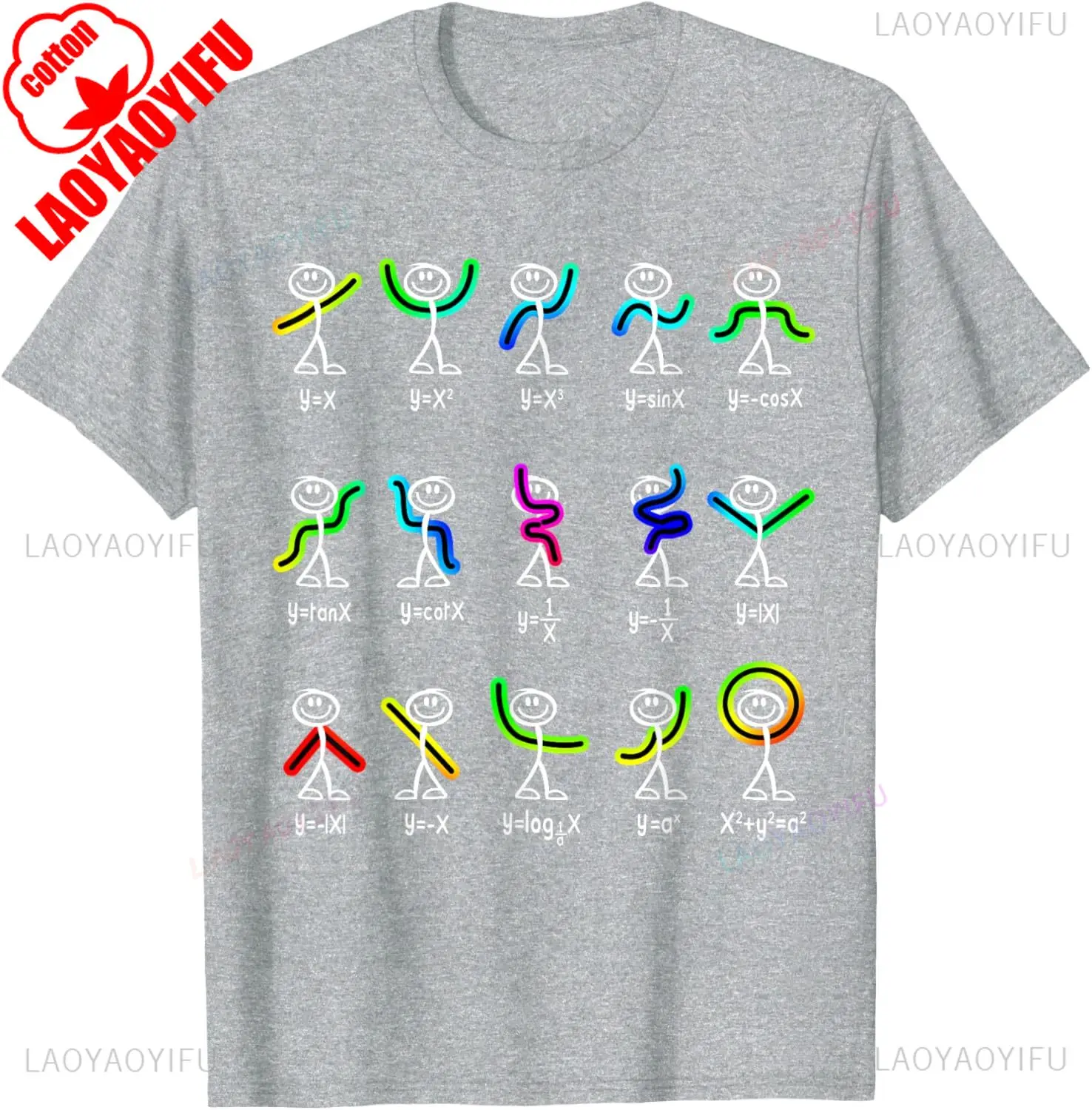 مضحك الجبر الرقص وظيفة الرياضيات المعلم هدية فكرة تي شيرت عادية موضة الشارع الشهير قصيرة الأكمام رجل التي شيرت Harajuku Y2k تيز #2