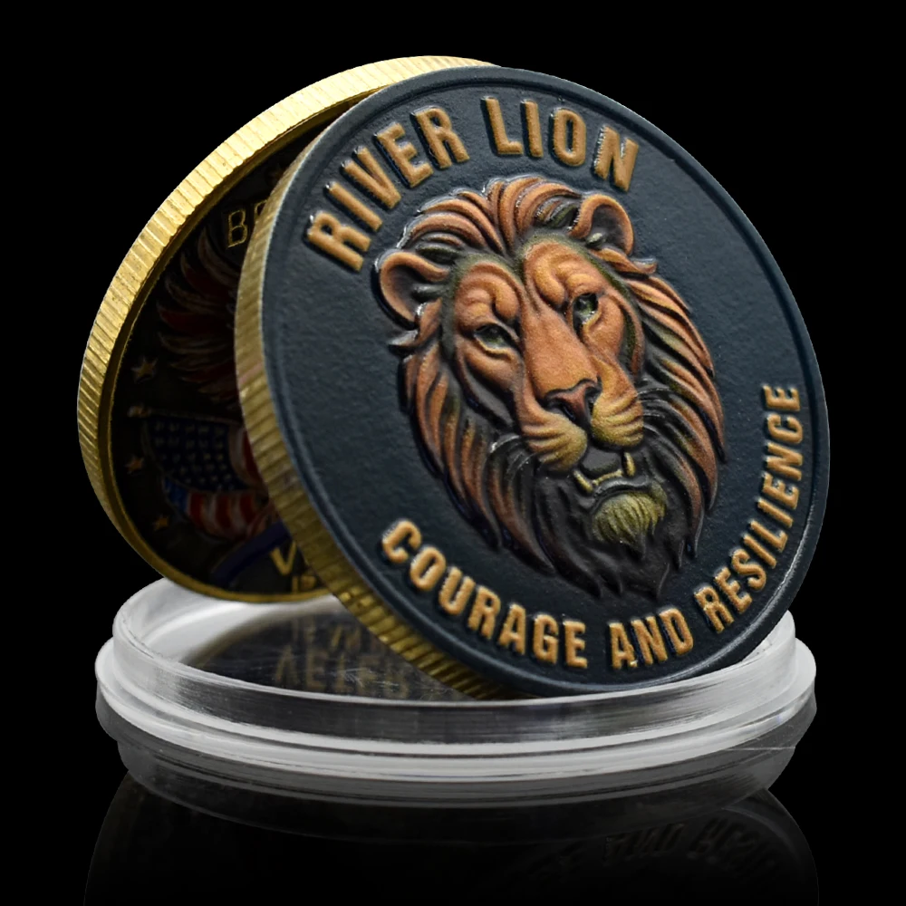 

River Lion Military Challenge Coin Nigerian Navy Marines Courage and Resilience Commemorative Collectible Coin Souvenir