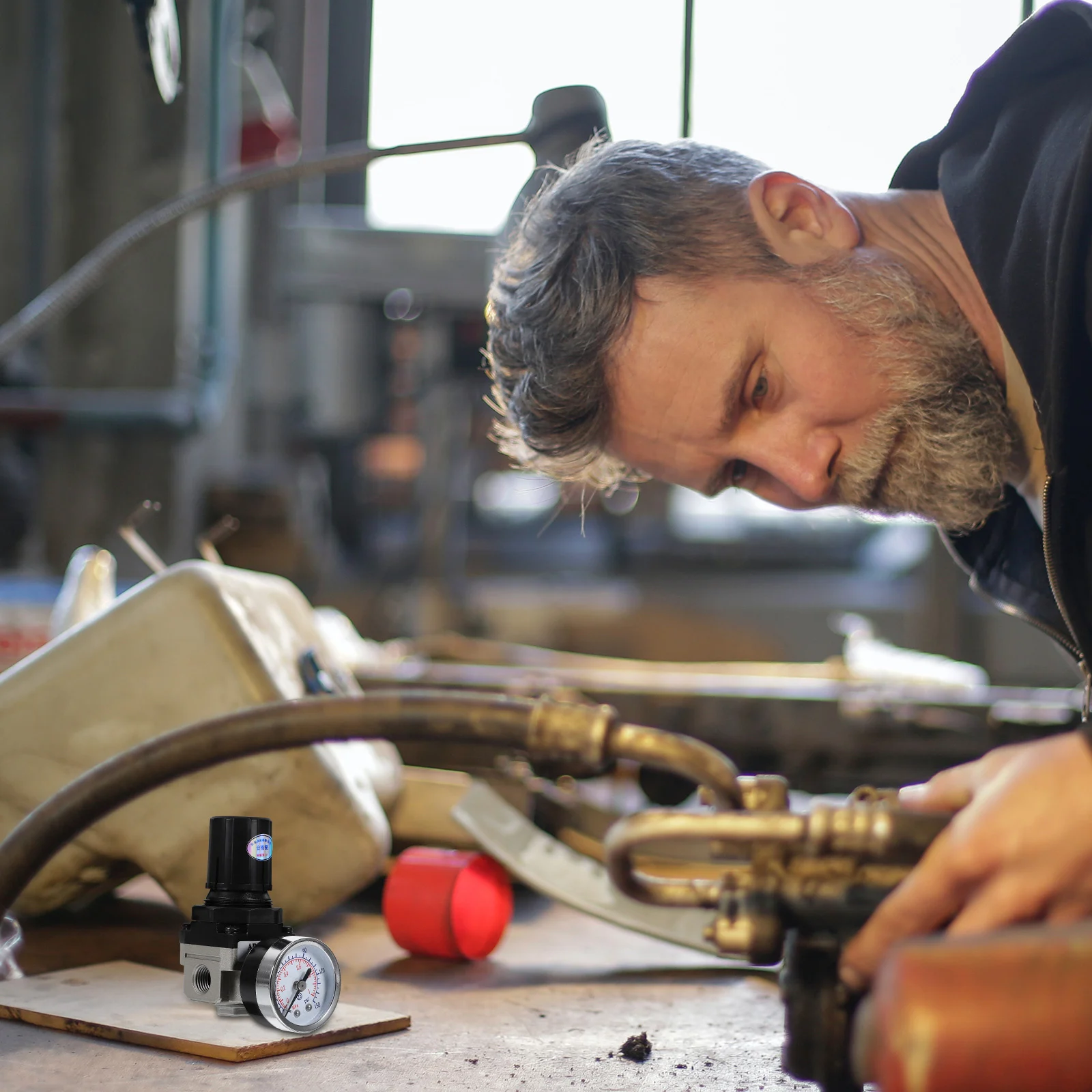 

Air Compressor Pressure Regulator High Precision Control Durable Aluminum Alloy Copper ABS Materials Easy Mounting Industrial