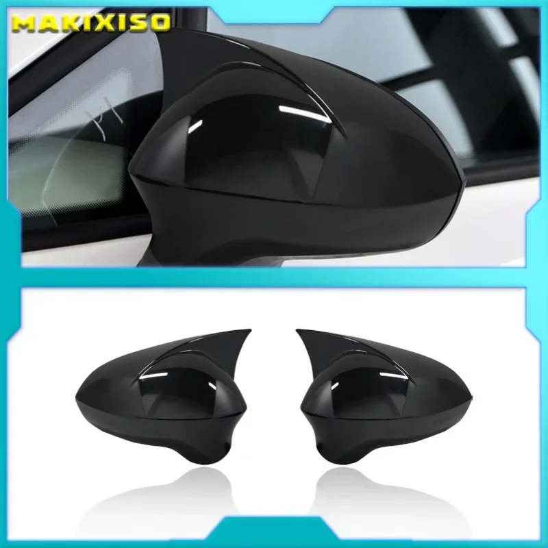 

For Seat Leon MK2 2009-2012 2 Pieces High Quality ABS Plastic Bat Style Mirror Covers Caps RearView Case Cover Piano Black